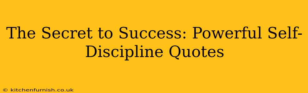 The Secret to Success: Powerful Self-Discipline Quotes